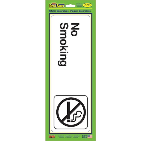 Hy-Ko No Smoking Sign 3" x 9", 5PK A02057
